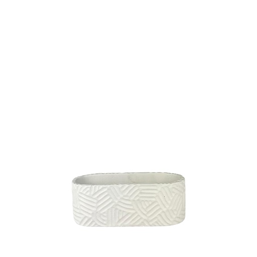 [63783] Sancho pot oval white - 8x3.25x3.75"