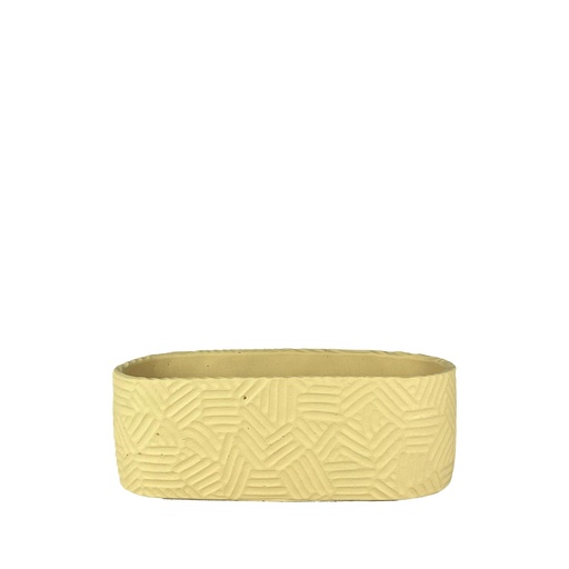 [63700] Sancho pot oval yellow - 11.5x4.5x4"