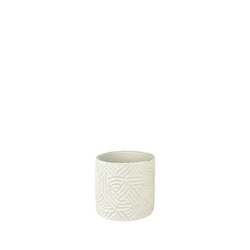 [63781] Sancho pot round white - 4.25x4"