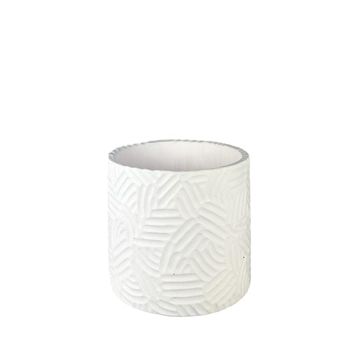 [63691] Sancho pot round white - 7x6"
