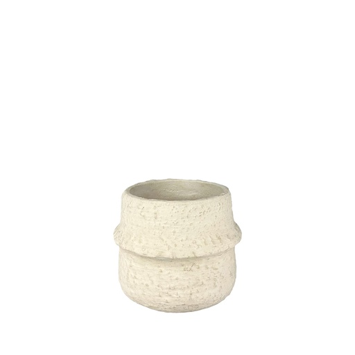 [63798] Rembert pot round cream - 6.75x5.25"