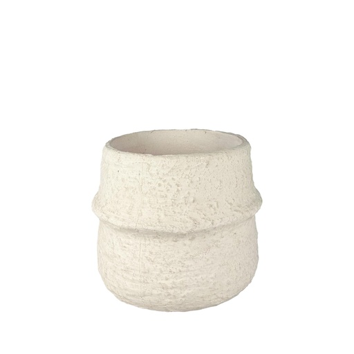 [63799] Rembert pot round cream - 8.25x6.75"
