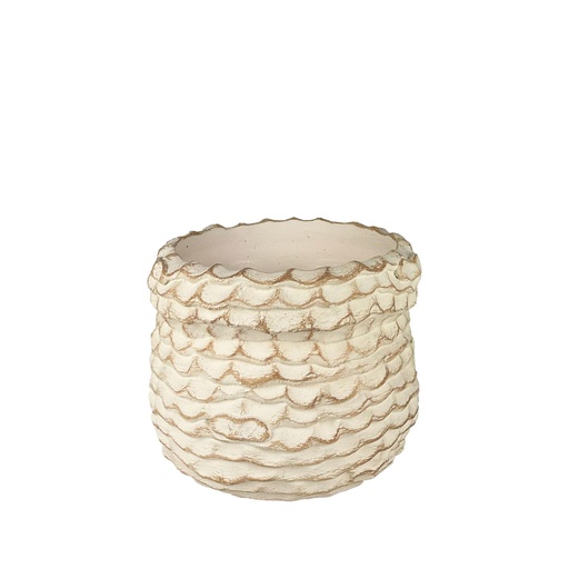 [63807] Hunter pot round white - 8x6.25"