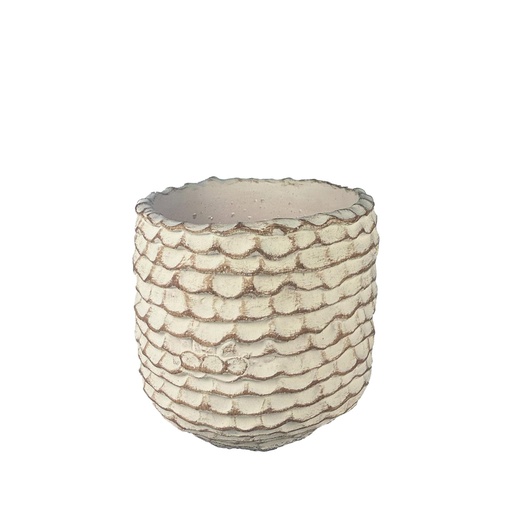 [63815] Rainer pot round white - 7x6.5"