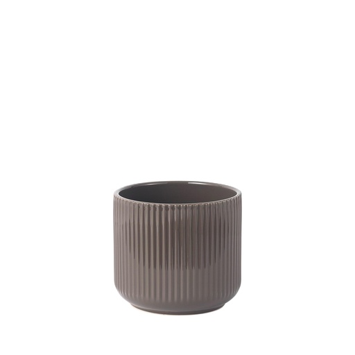 [63825] Della pot round dark brown - 7.5x6.75"