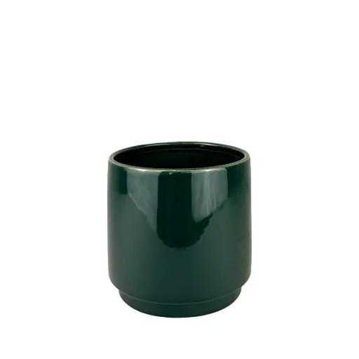 [63846] Silas pot round dark green - 7.25x6.5"