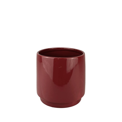 [63850] Silas pot round burgundy - 7.25x6.5"