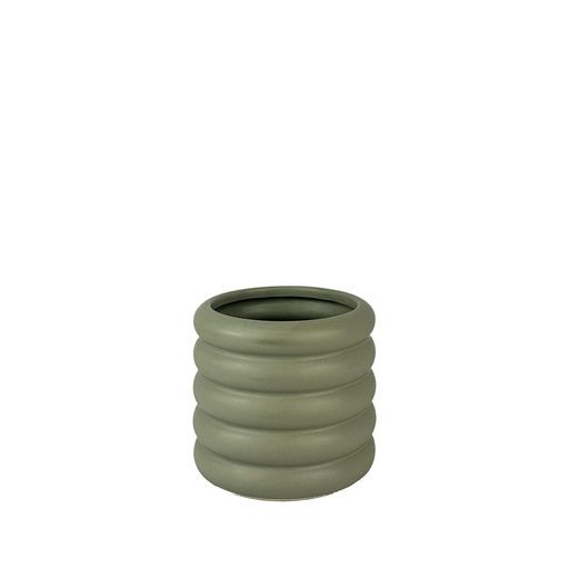 [63855] Luna pot round green - 5.75x5"