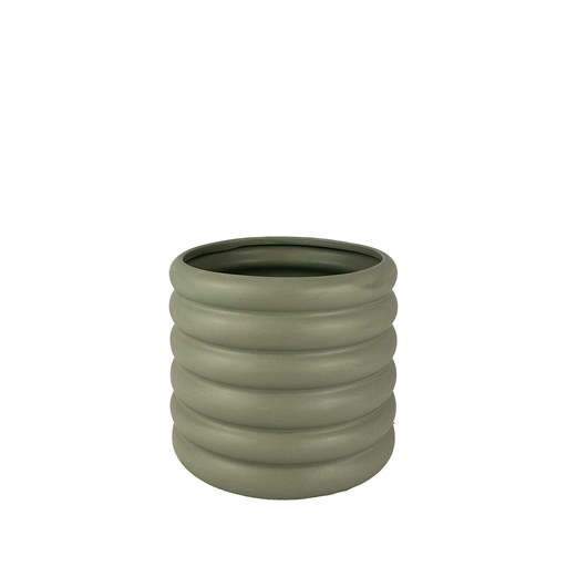 [63856] Luna pot round green - 7.75x6.25"