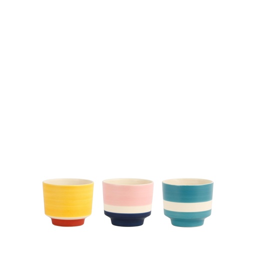 [63967] Tullio bowl round 3 assorted yellow blue pink - 5x4.25"