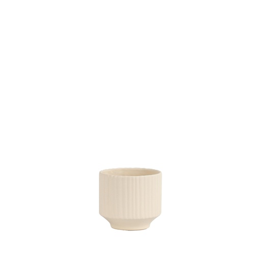 [63970] Sybil pot round cream - 4.5x4"
