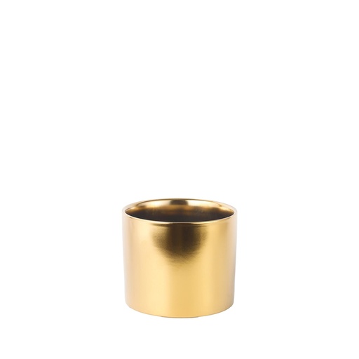 [63844] Atlas pot round matte gold - 7x5.75"