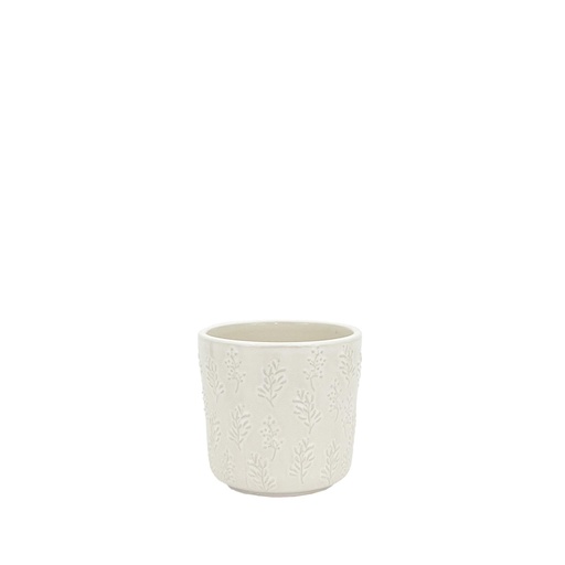 [56201] Sara pot round white - 4.25x4"
