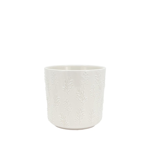 [56200] Sara pot round white - 7x6"