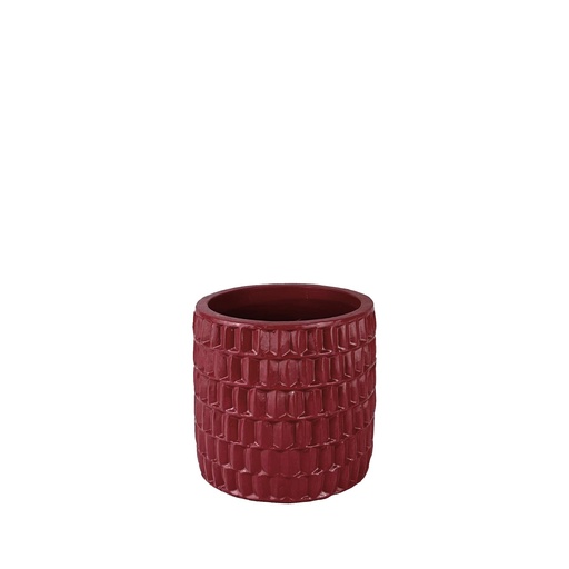 [63779] Ingo pot round burgundy - 5.75x5"