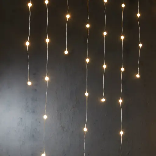 [63594] Curtain berry silver classic white 100led IP44 with timer - 9.75x3.25' 