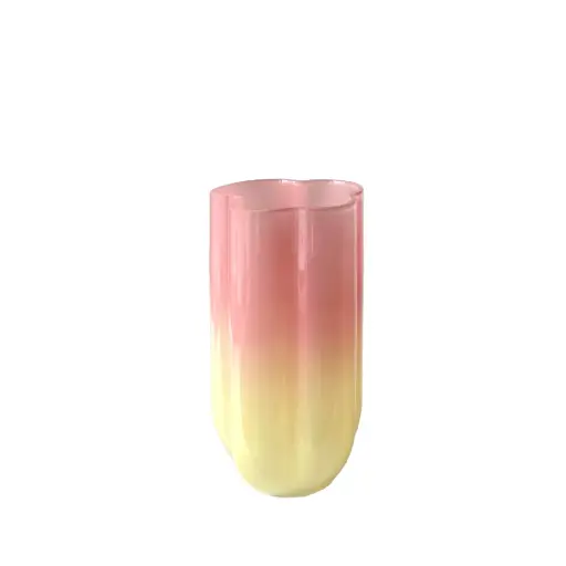 [64441] Narelle vase pink and yellow - 6x10" 