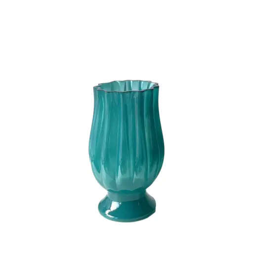 [64452] Marceau vase teal and blue - 6.25x10.25" 