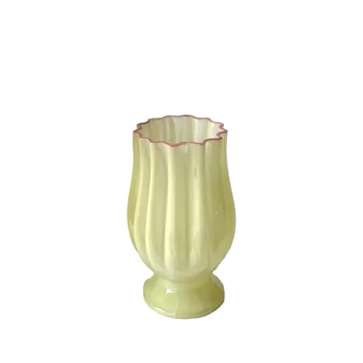 [64458] Marceau vase yellow and pink - 6.25x10.25" 