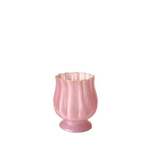 [64456] Marceau vase yellow and pink - 6.25x6" 