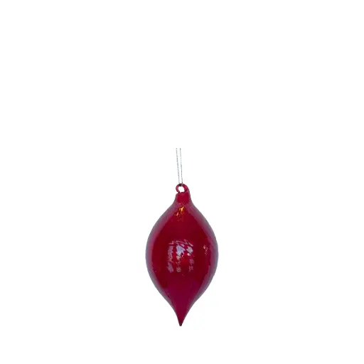 [64462] Ornament drop red - 3.25x5.5"