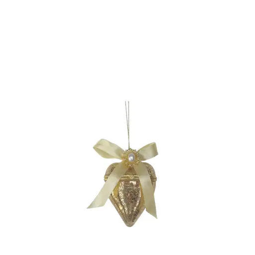[64536] Ornament heart gold - 2.75x3.5"