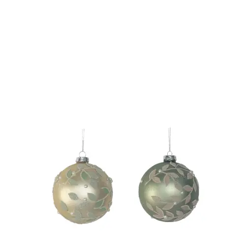 [64537] Ornament ball green champagne - 4"