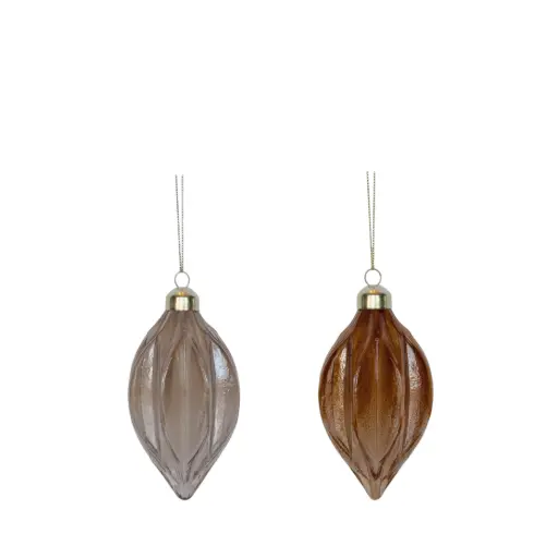 [64546] Ornament drop brown - 4.5"