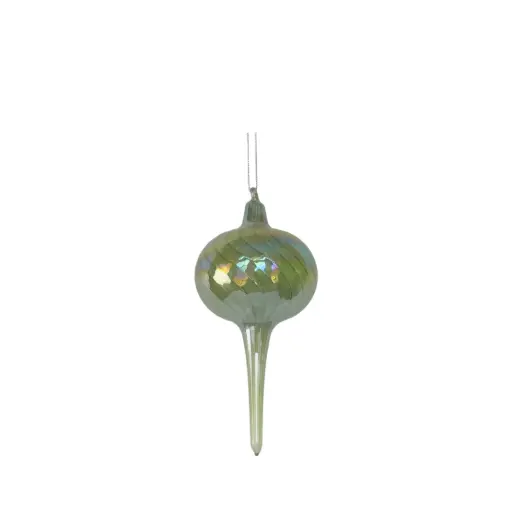 [64565] Ornament bulb green - 3.25x6"