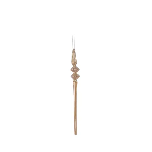 [64480] Ornament icicle champagne - 10.25"
