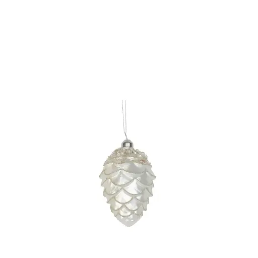 [64486] Ornament pinecone silver - 2.75x4"