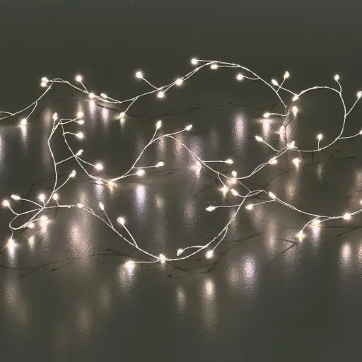 [64650] Snake light string, 400L warm white, silver, timer, connectable - 33'