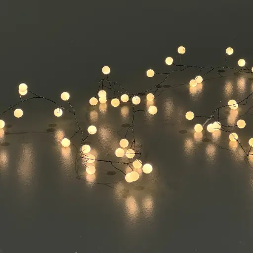 [64667] Berry light string, 140L warm white, timer, connectable - 11.5'