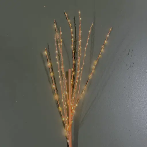 [64675] Branch light, 160L, copper, D batteries, timer, twinkle - 2.5'