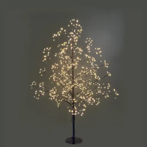 [64693] Tree light, 1500L warm white, black, timer, twinkle - 5'