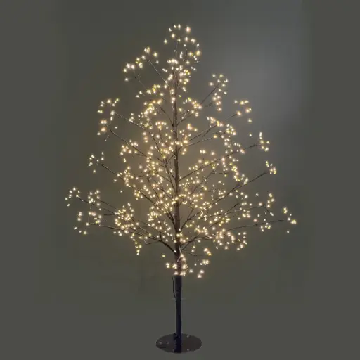 [64694] Tree light, 2100L warm white, black, timer, twinkle - 6'