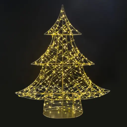 [64700] Tree light, 960L warm white, gold, timer, optional twinkle - 31.25x8.75x35.5"
