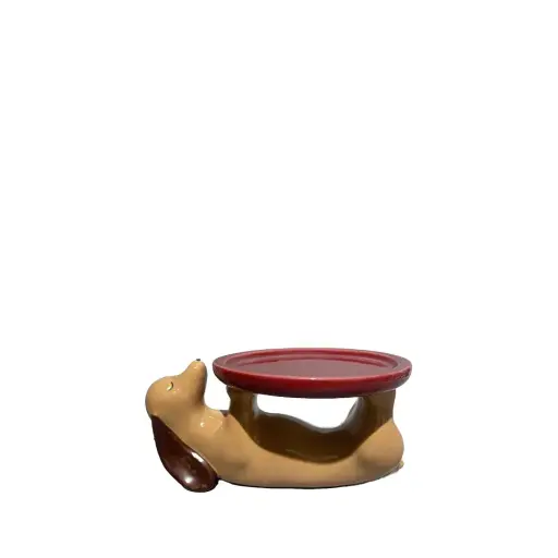 [64577] Coco dog candleholder red - 7x5x3.5"