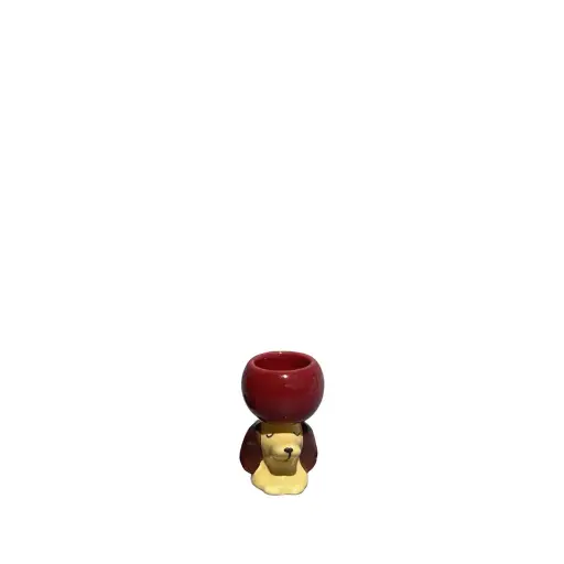[64579] Coco dog candleholder red - 1.5x2.5"