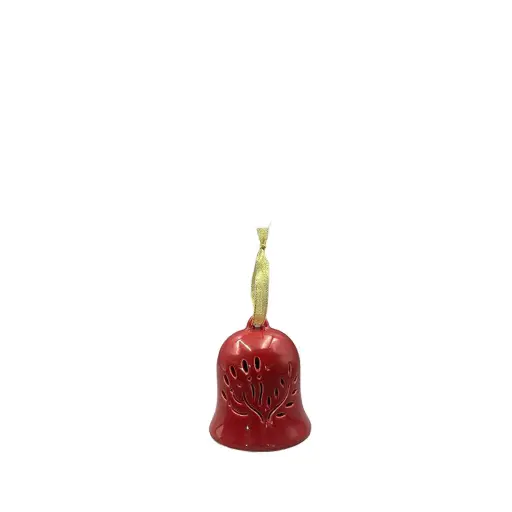[64583] Debbie LED ornament bell red - 3.25x3.75"