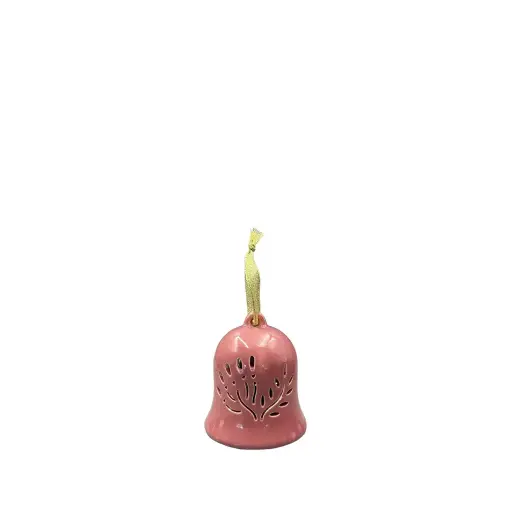 [64587] Debbie LED ornament bell pink - 3.25x3.75"