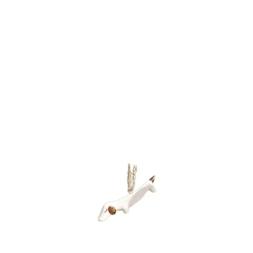 [64596] Reggie ornament white - 3.75x0.75x0.5"