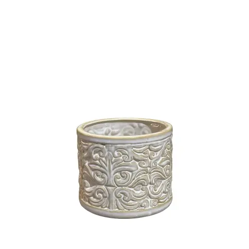 [64610] Colette pot round white - 5.5x4.75"