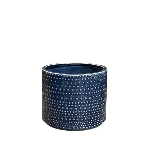 [64617] Doris pot round blue - 6.75x5.5"