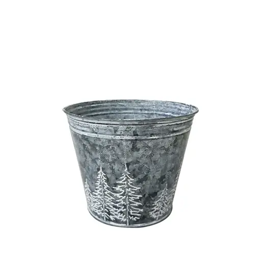[64624] Forest pot with liner round grey - 6.25x5"