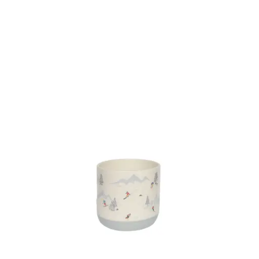 [64636] Cheer pot round white grey - 4.5x4.25"