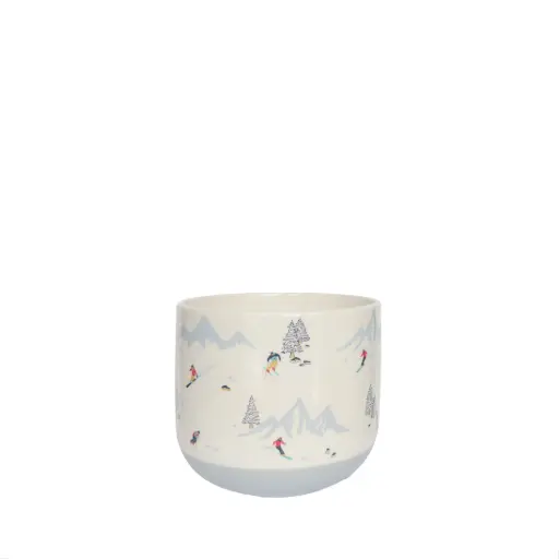[64637] Cheer pot round white grey - 7x6"