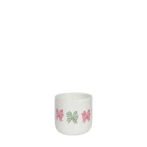 [64638] Cheer pot round red green - 4.5x4.25"