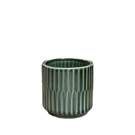 [64716] Aspen pot round green- 5.5x5.25"