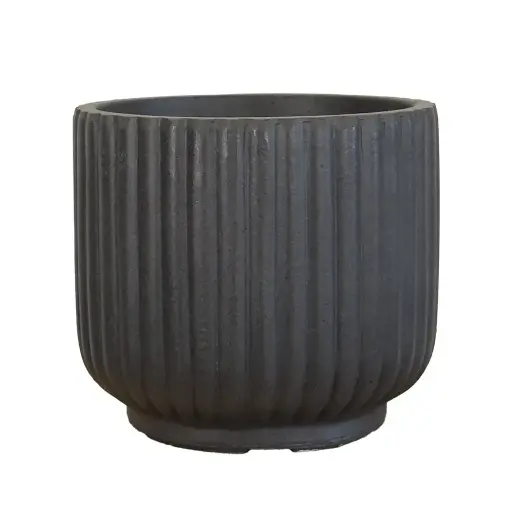 [64721] Bode pot round dark grey - 16.5x14.5"